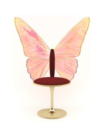 pembe kelebek gold sandalye