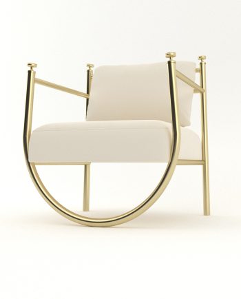 gold metal tekli koltuk berjer tasarımı