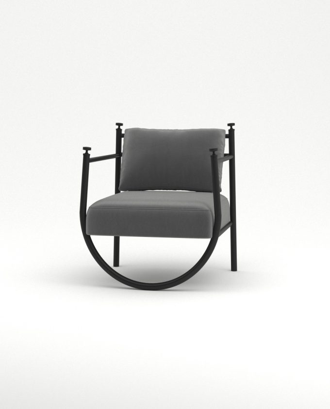 siyah metal tekli koltuk berjer nida iç mimarlık