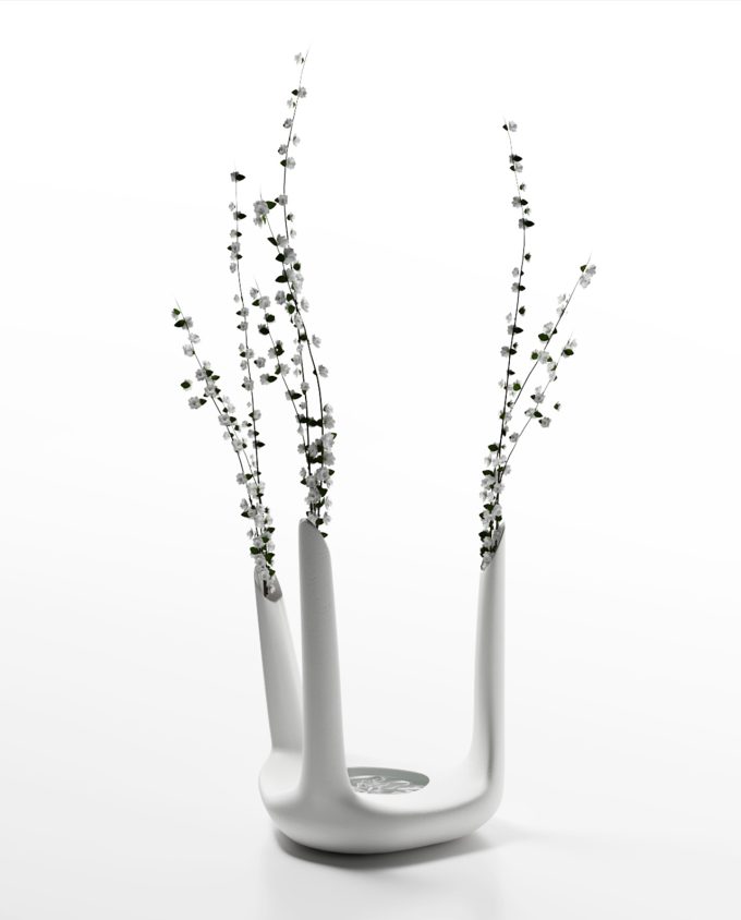 üçlü seramik vazo beyaz