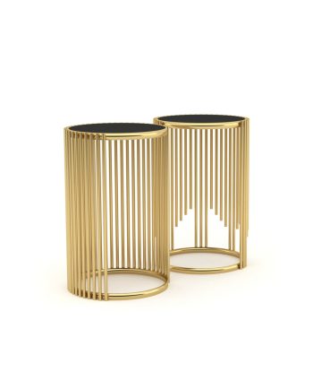 gold yan sehpa takımı